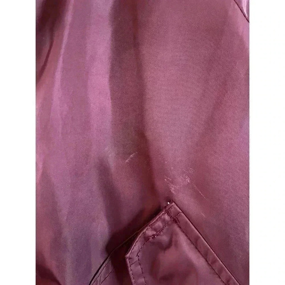 Free People Midnight Bomber Jacket in Wine Red Satin Pockets Zip XS - Picture 6 of 6